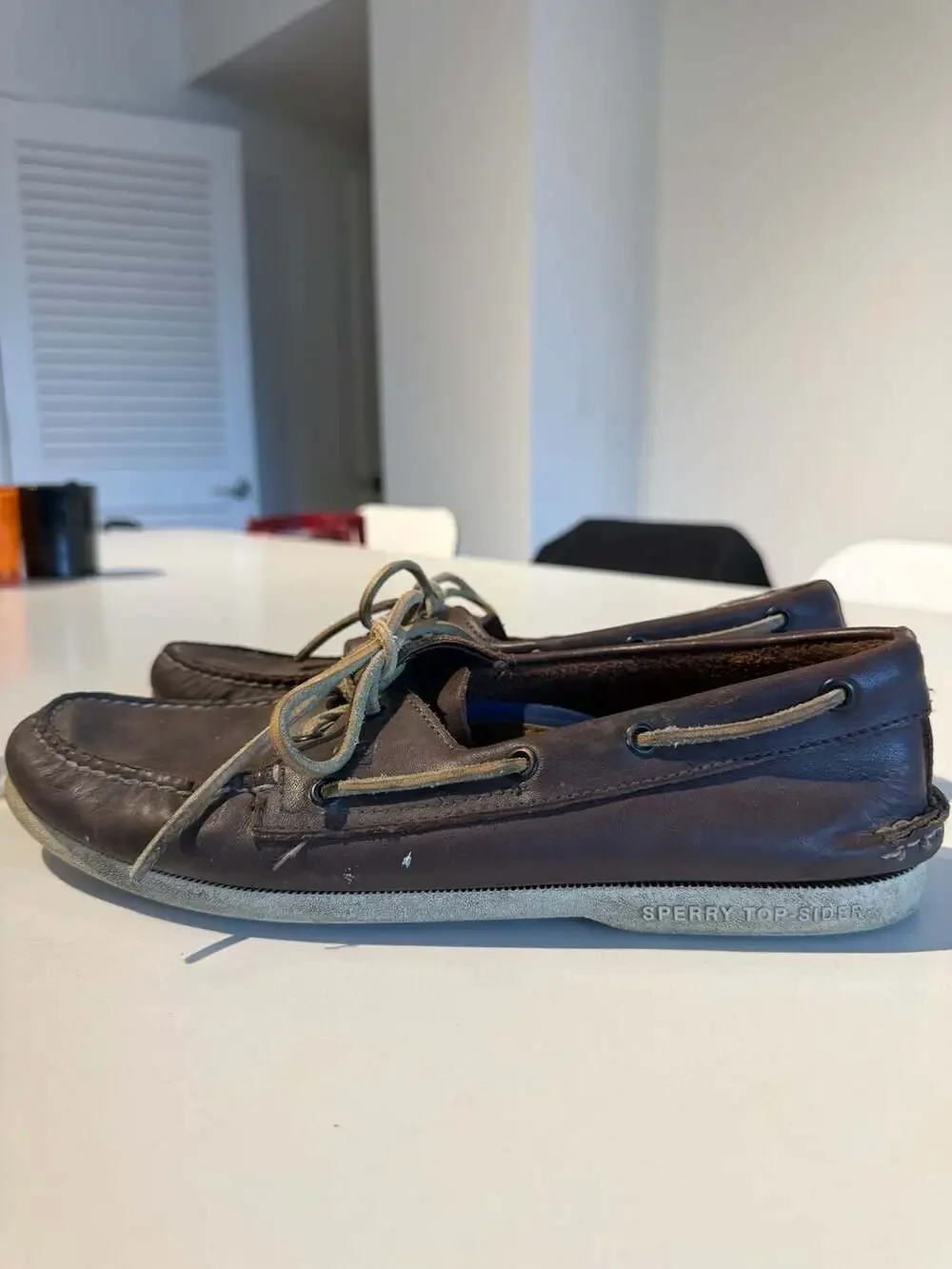 Sperry Authentic Original 2-Eye Boat Shoe in Dark Brown Leather